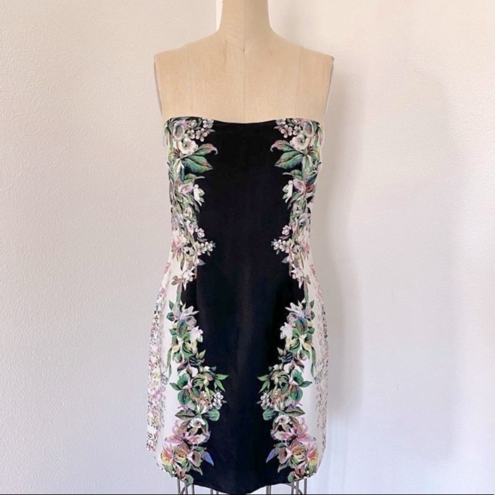 Strapless Floral Dress